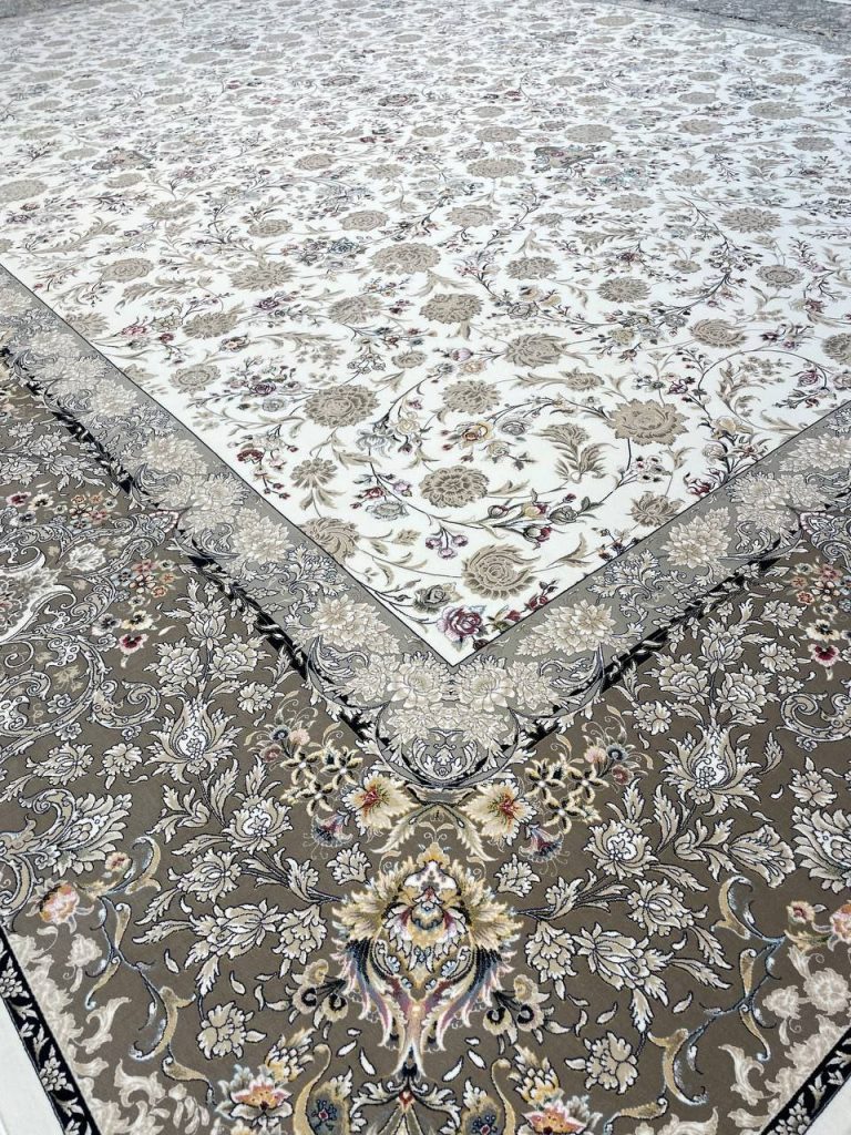 فرش طرح جمیرا سفید 1500 شانه