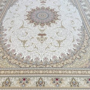 فرش طرح هیراد سفید  1500 شانه